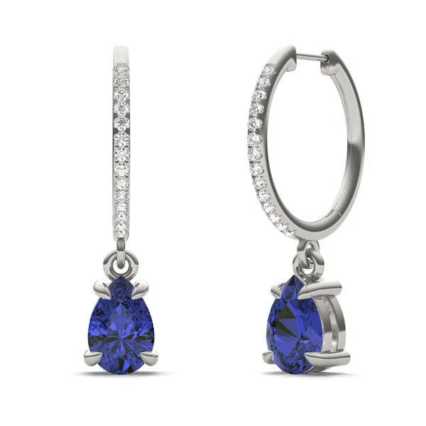 Sapphire Huggie Drop Earrings
