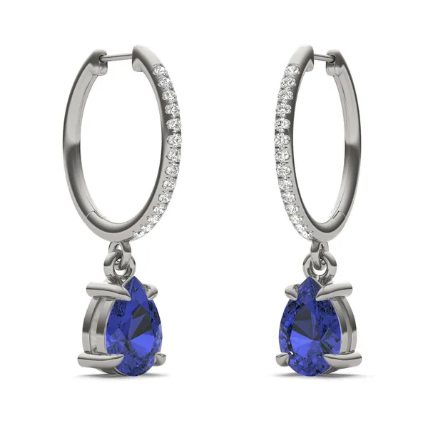 Sapphire Huggie Drop Earrings