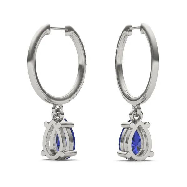Sapphire Huggie Drop Earrings