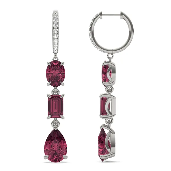 Ruby Rio Three-Stone Drop Earrings