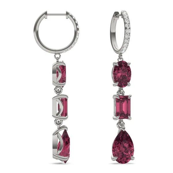 Ruby Rio Three-Stone Drop Earrings