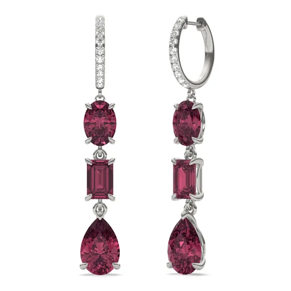 Ruby Rio Three-Stone Drop Earrings