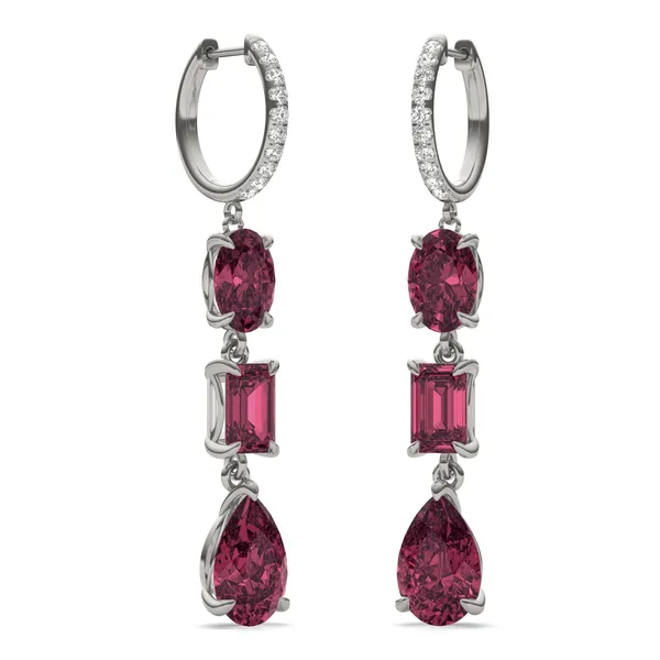 Ruby Rio Three-Stone Drop Earrings