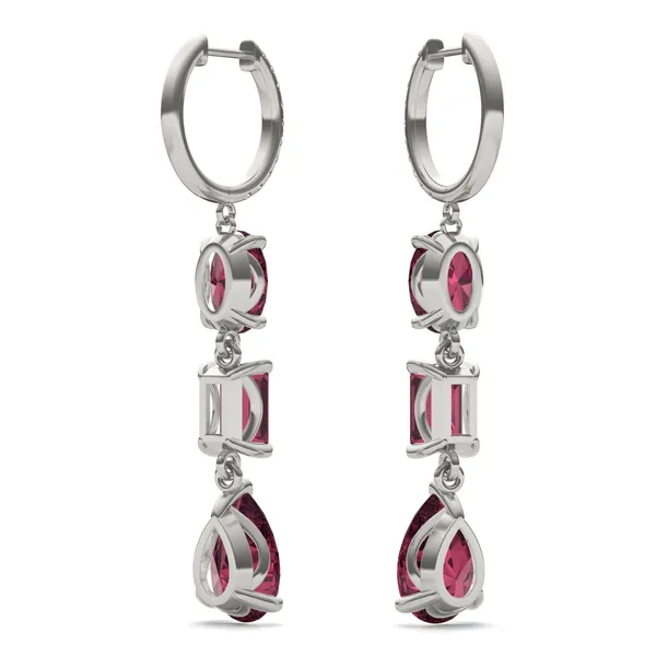 Ruby Rio Three-Stone Drop Earrings