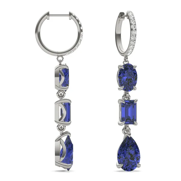 Sapphire Rio Three-Stone Drop Earrings