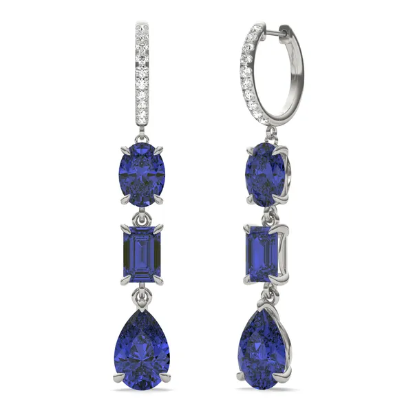 Sapphire Rio Three-Stone Drop Earrings
