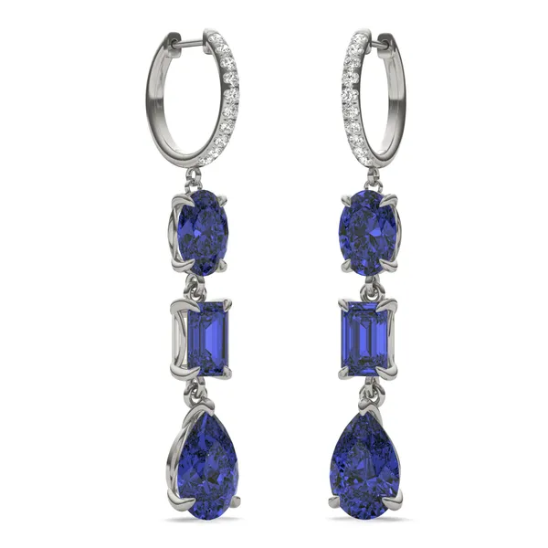 Sapphire Rio Three-Stone Drop Earrings