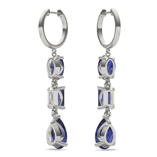 Sapphire Rio Three-Stone Drop Earrings