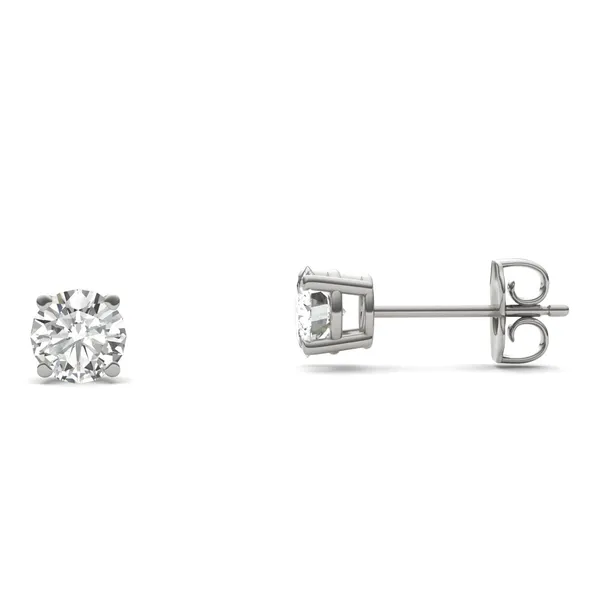 Round Brilliant Four-Prong Basket Stud
