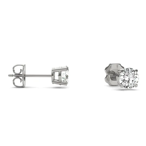 Round Brilliant Four-Prong Basket Stud