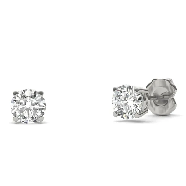 Round Brilliant Four-Prong Basket Stud