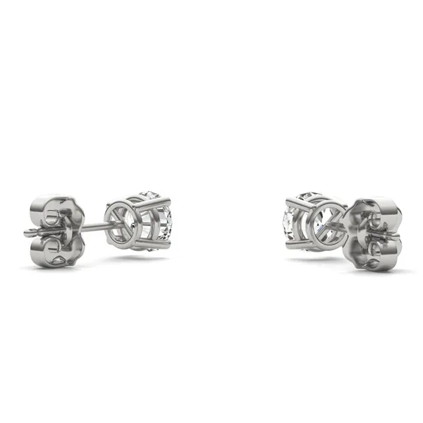 Round Brilliant Four-Prong Basket Stud