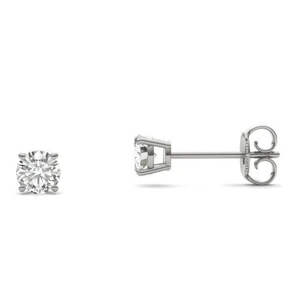 Round Brilliant Four-Prong Basket Stud