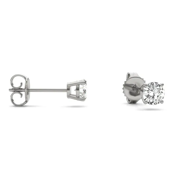 Round Brilliant Four-Prong Basket Stud