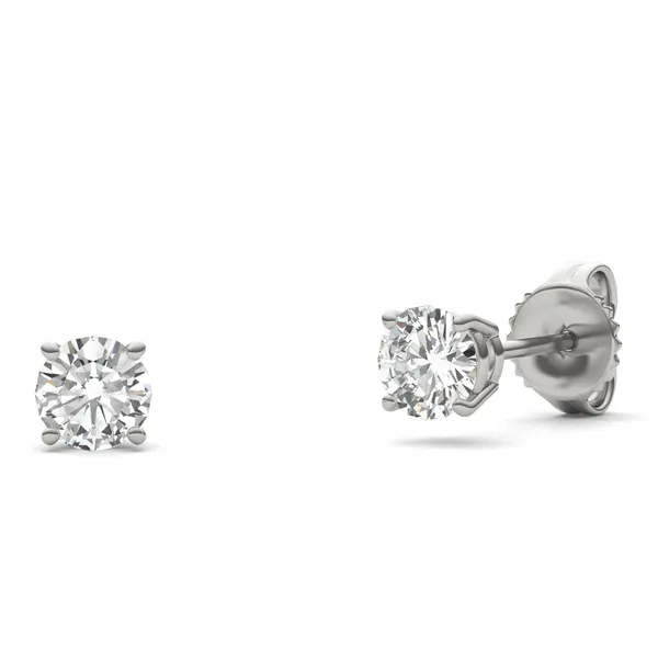 Round Brilliant Four-Prong Basket Stud