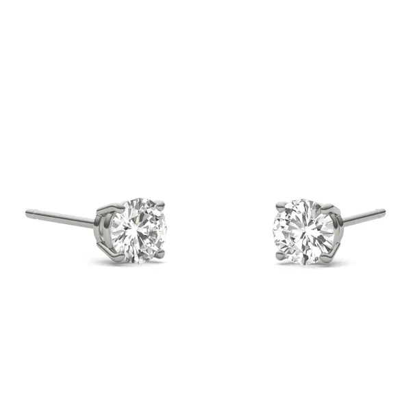 Round Brilliant Four-Prong Basket Stud