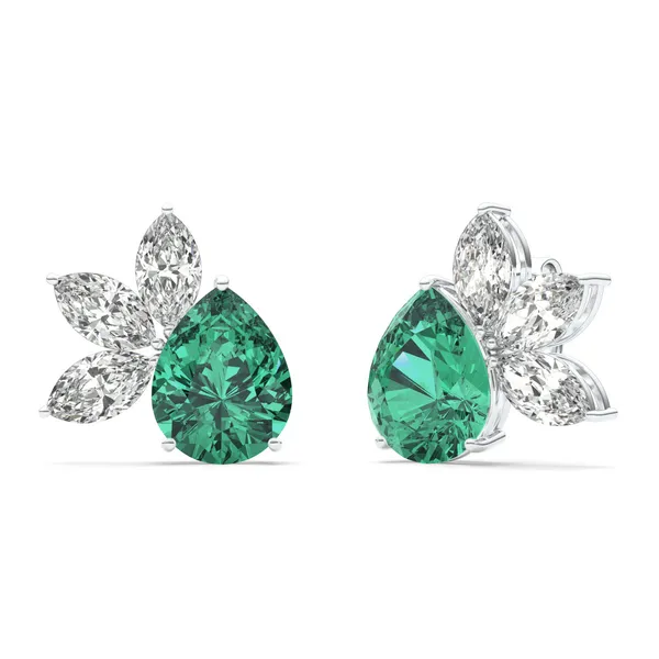 Emerald Burst Stud Earrings