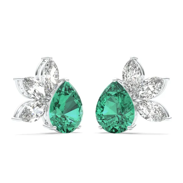 Emerald Burst Stud Earrings