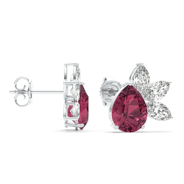 Ruby Burst Stud Earrings