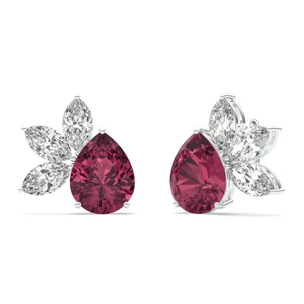 Ruby Burst Stud Earrings
