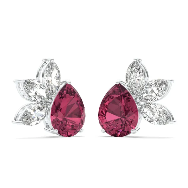 Ruby Burst Stud Earrings