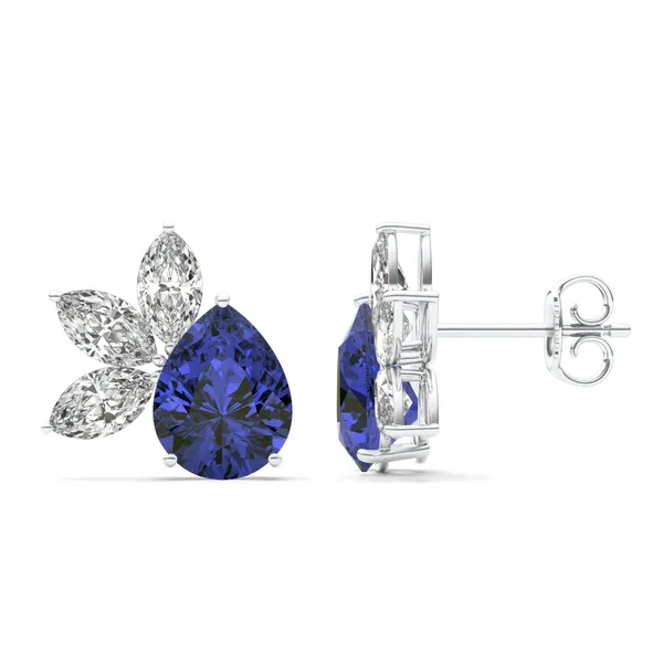 Sapphire Burst Stud Earrings