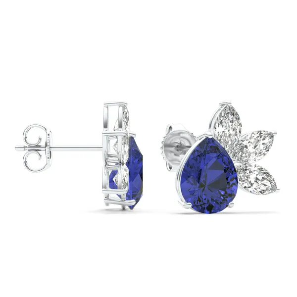 Sapphire Burst Stud Earrings
