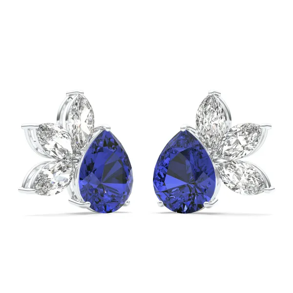 Sapphire Burst Stud Earrings