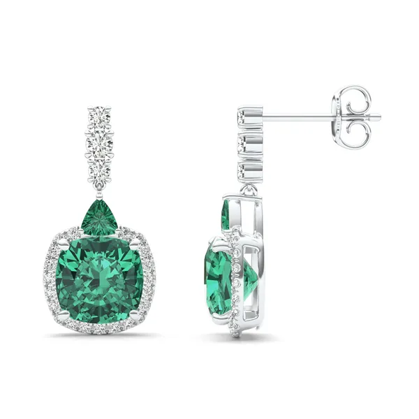 Emerald Deco Drop Earrings