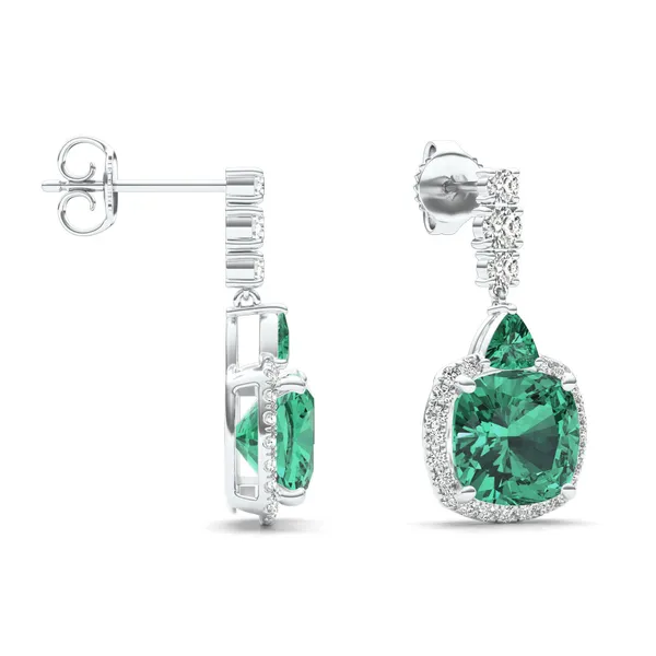 Emerald Deco Drop Earrings