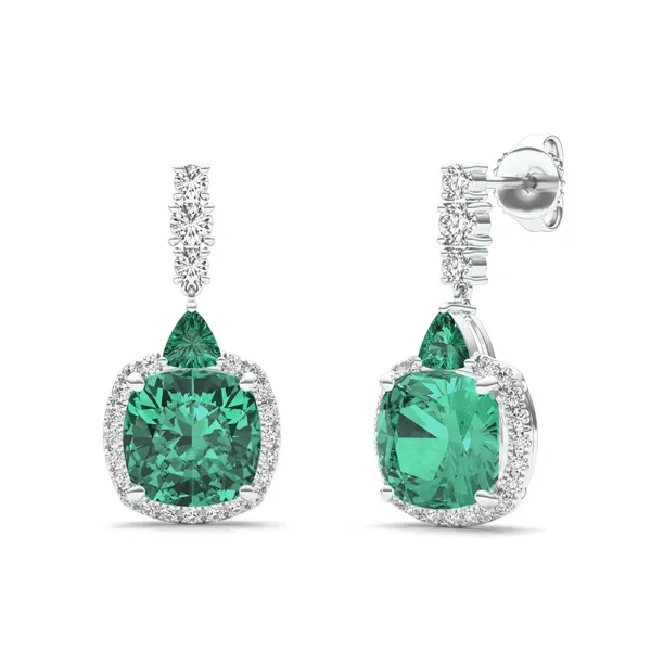 Emerald Deco Drop Earrings
