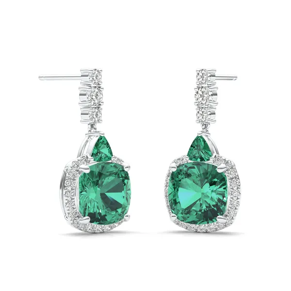 Emerald Deco Drop Earrings