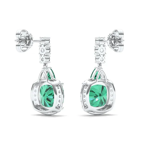 Emerald Deco Drop Earrings