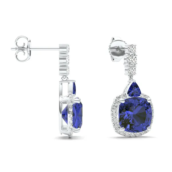 Sapphire Deco Drop Earrings