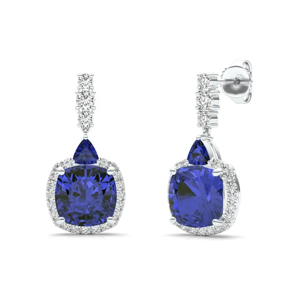Sapphire Deco Drop Earrings
