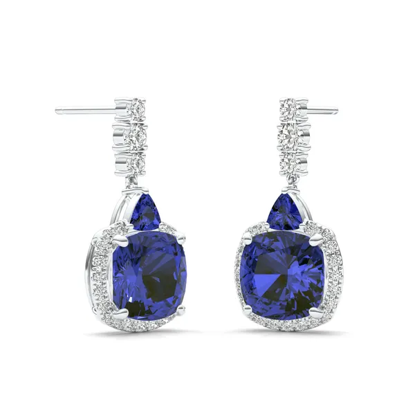 Sapphire Deco Drop Earrings