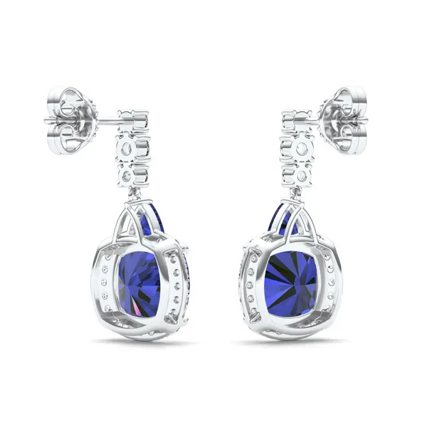 Sapphire Deco Drop Earrings