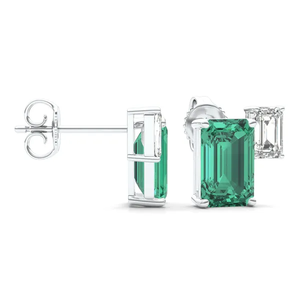 Emerald Duet Stud Earrings