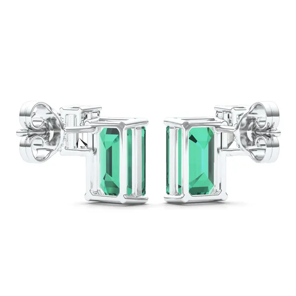 Emerald Duet Stud Earrings