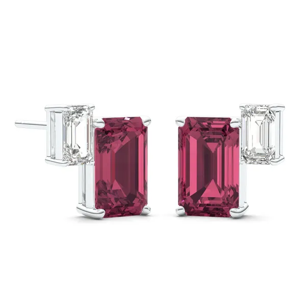 Ruby Duet Stud Earrings