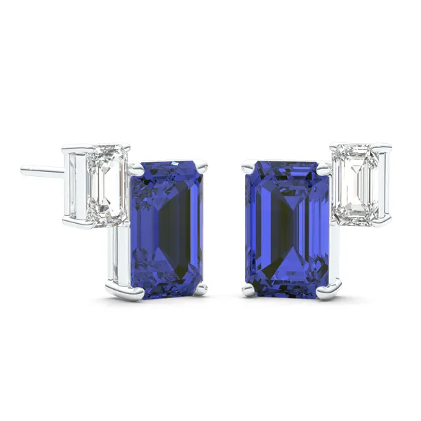 Sapphire Duet Stud Earrings