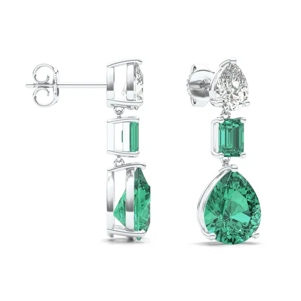 Emerald Cascade Drop Earrings
