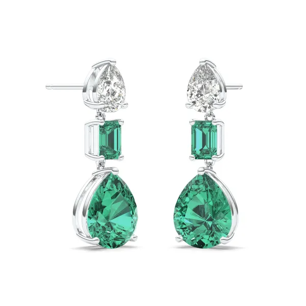 Emerald Cascade Drop Earrings