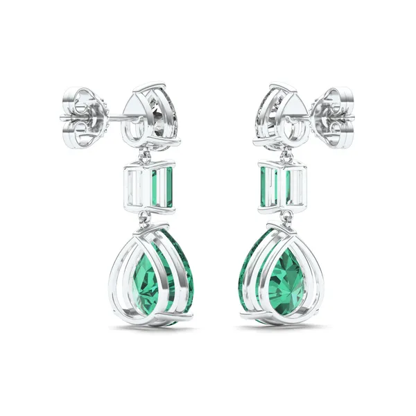 Emerald Cascade Drop Earrings
