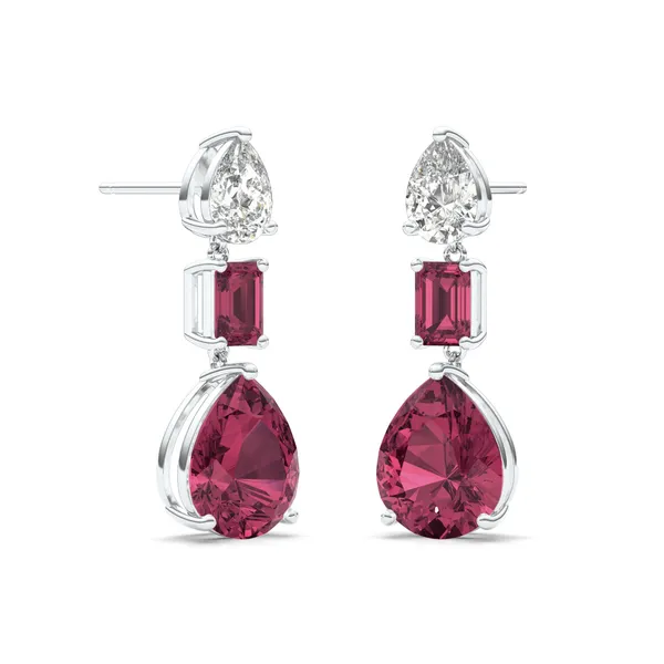 Ruby Cascade Drop Earrings