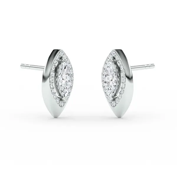Marquise Halo Stud Earrings