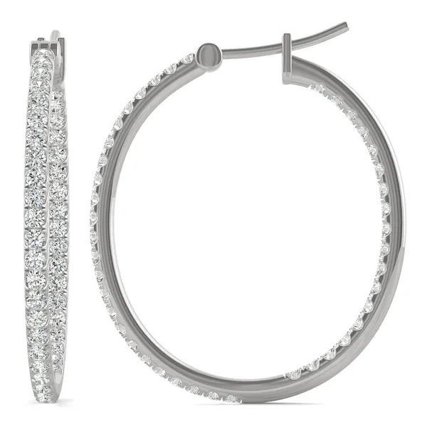 1.09 CTW DEW Moissanite Round Hoop Earrings