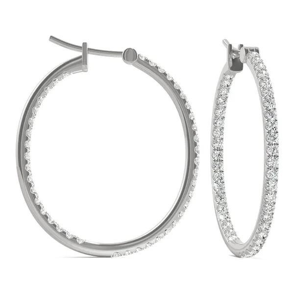 1.09 CTW DEW Moissanite Round Hoop Earrings
