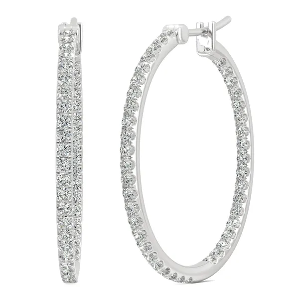 1.09 CTW DEW Moissanite Round Hoop Earrings