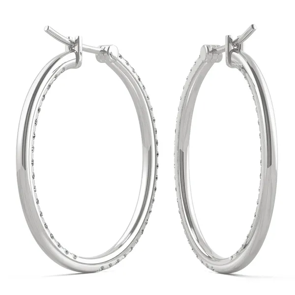 1.09 CTW DEW Moissanite Round Hoop Earrings